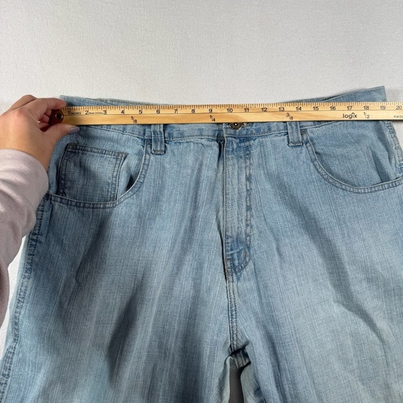 Dodeca Jeans Mens 40x32 Blue Wide Leg High Rise Light Wash - Picture 5 of 11